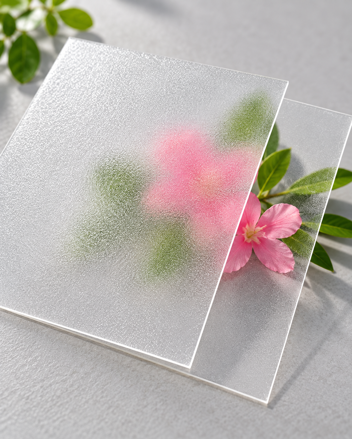 Frosted sheet surface and obscured view — illustrative product image